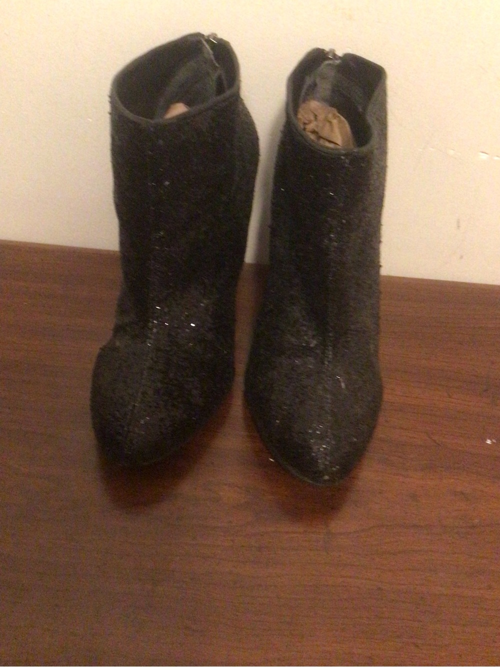 Tory Burch black leather with glitter stiletto classey ,holiday ,dancing  SZ 9 - Picture 2 of 14